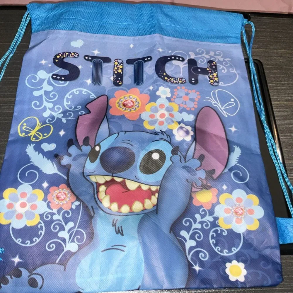 Lilo & Stitch Drawstring Blue Cinch Sack String Backpack School Gym Choose Color